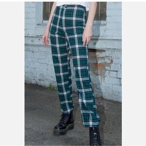 SALE 5/$25 📦 Brandy Melville John Galt High Rise KIM Pants Plaid Green Check 24